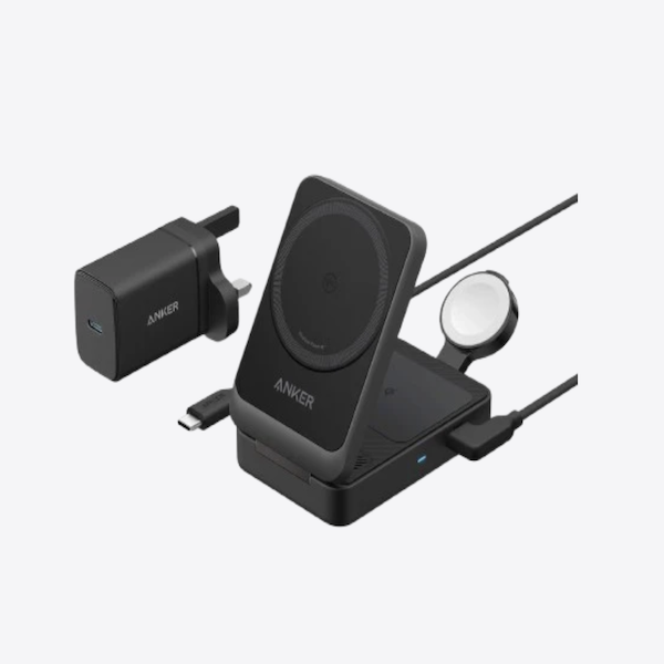 Anker MagGo 3-in-1 Q12 Wireless Ultra Fast Charging Station 15W Foldable Black - B2557212