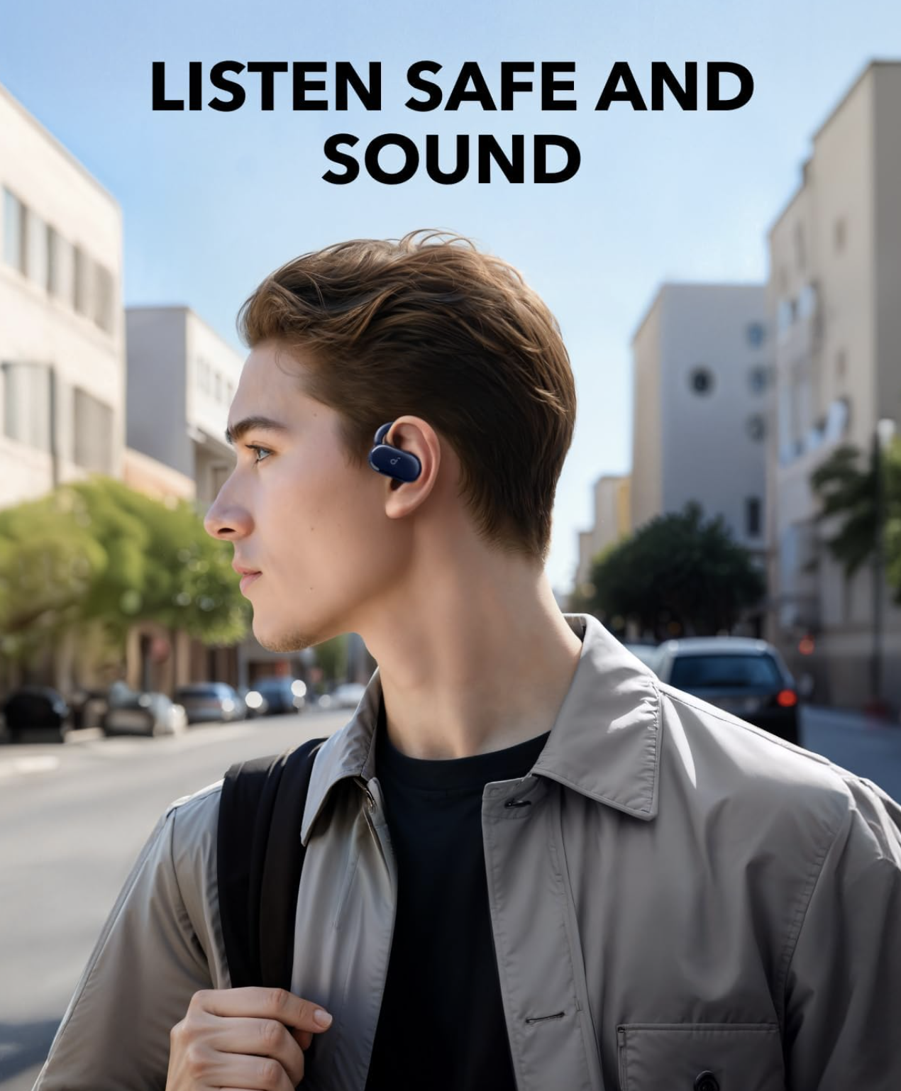 Anker Soundcore V20I Adjustable Ear Hooks Open-Ear Wireless with Customisable Lights Blue - A3876G31