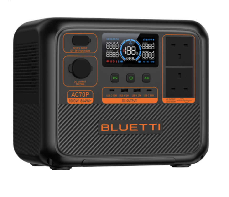 Bluetti AC70P Portable Battery Power Station Premium 864Wh 1000w LiFePO4