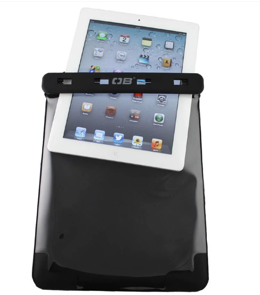 OverBoard Large Tablet iPad Waterproof Case Water Sports Outdoors OB1086 - Black