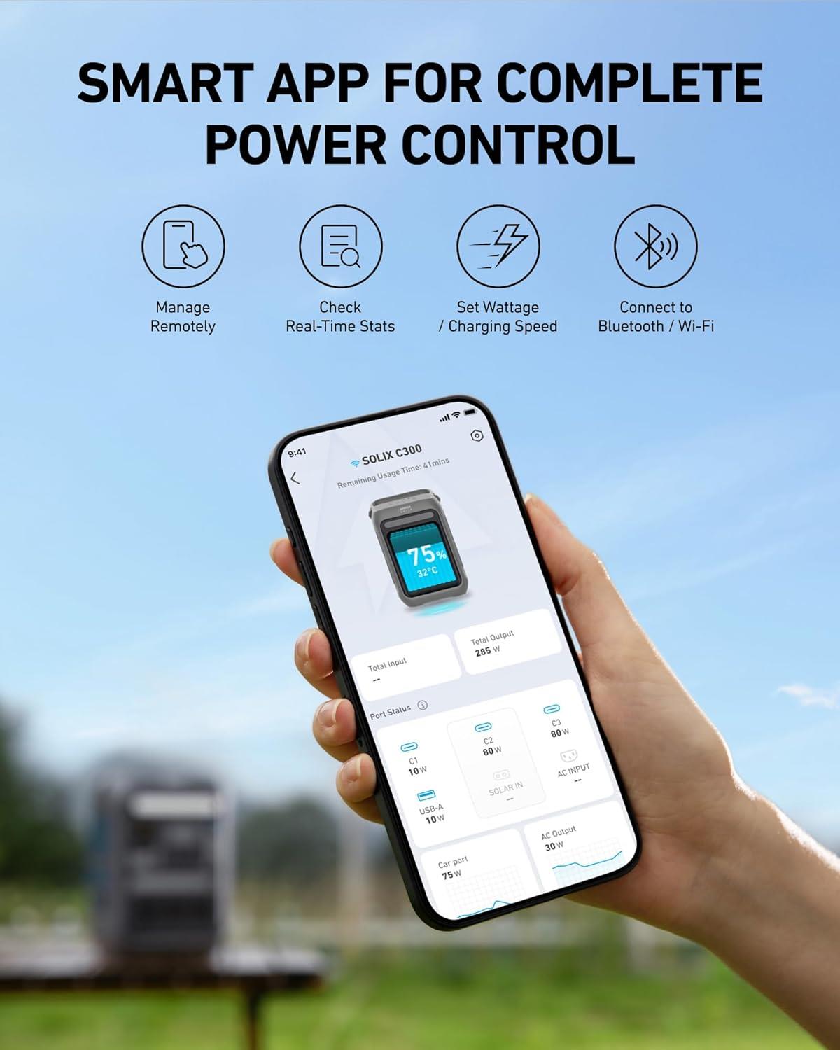 Anker SOLIX C300X Portable Battery Power Station 288Wh 300w - A1723211