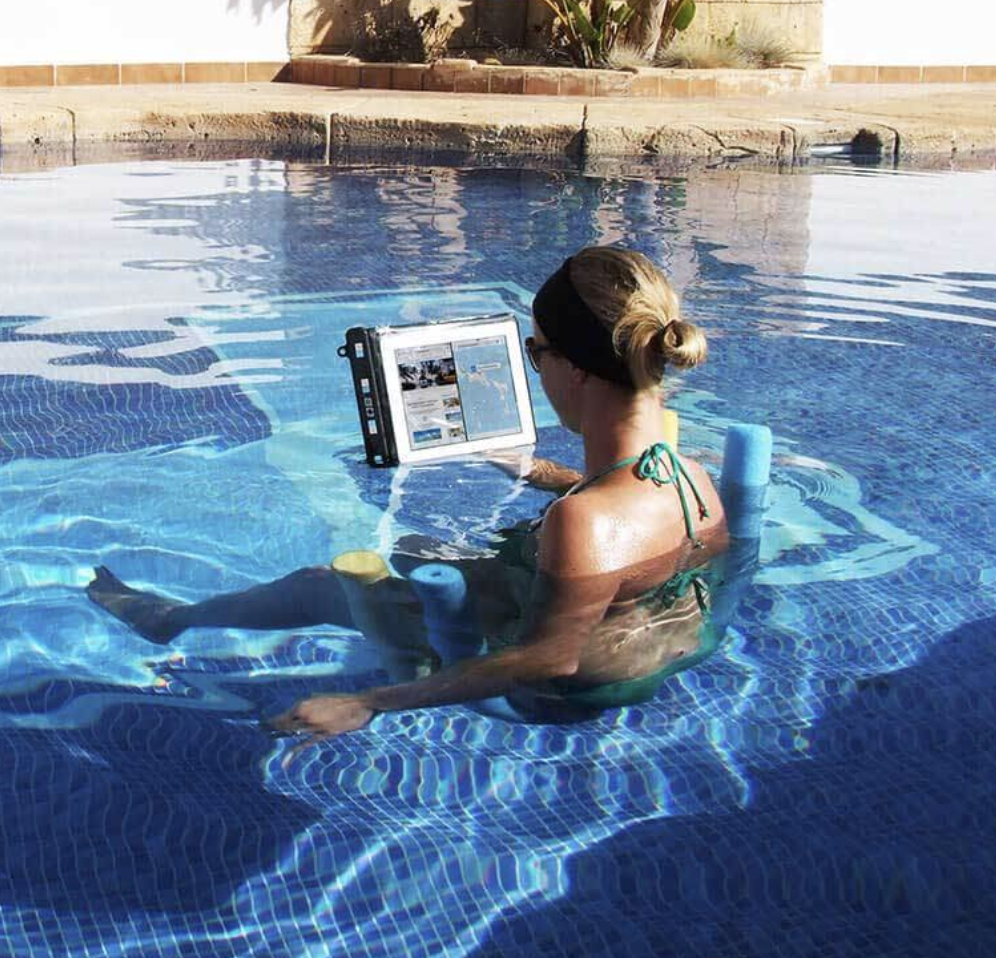 OverBoard Large Tablet iPad Waterproof Case Water Sports Outdoors OB1086 - Black