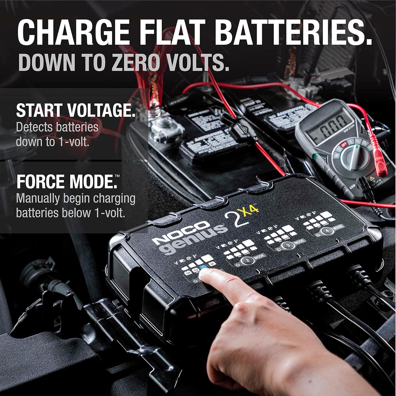 NOCO GENIUS2X4 8A 4 Bank Smart Battery Charger Trickle Charger & Desulfator