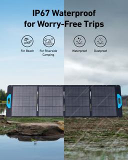 Anker SOLIX PS200 Portable Solar Panel for F2000 C1000 & C800 Batteries - A24360A1