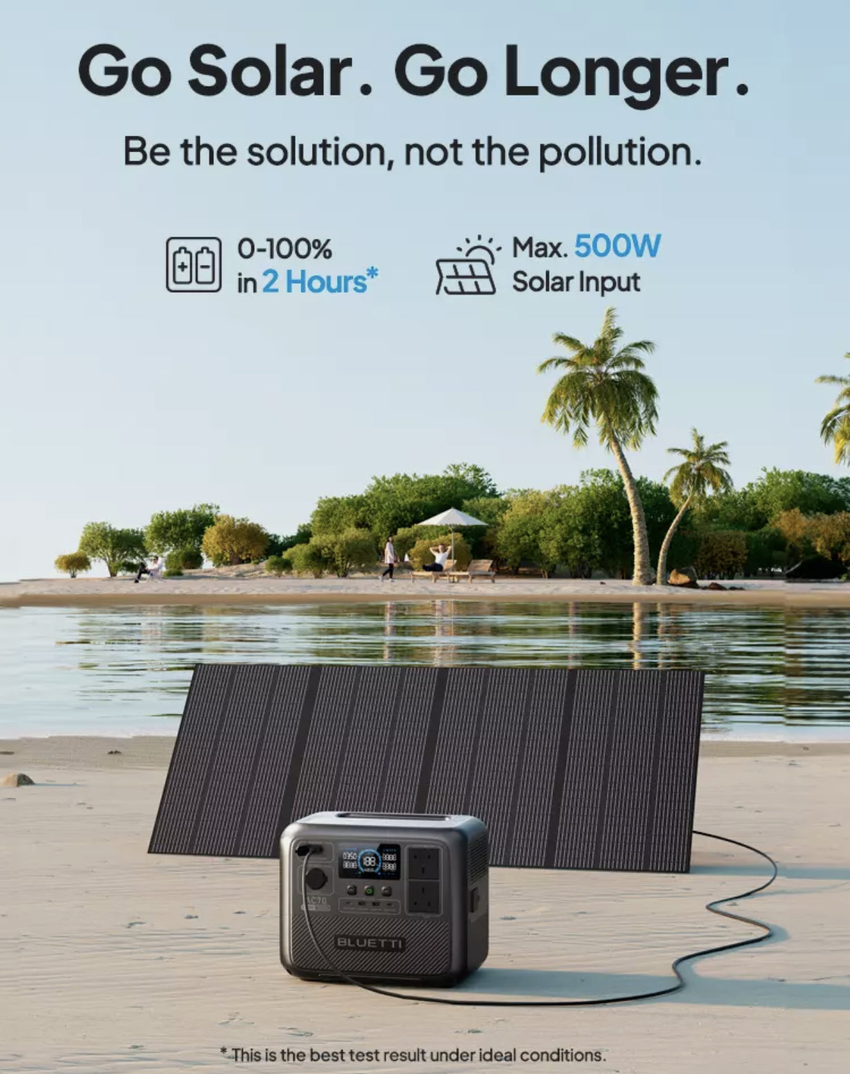 Bluetti AC70 Portable Power Station And Solar Generator For Camping 1000W MPPT 768Wh