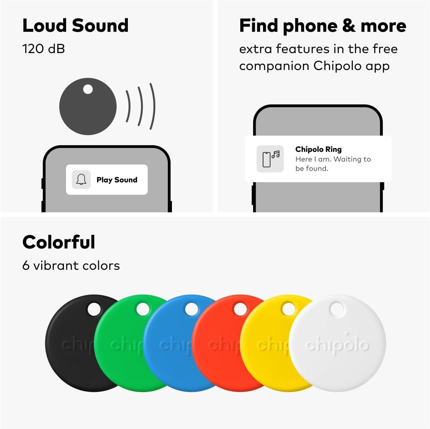 Chipolo POP Finder Location Tracker For Apple Or Google Find My Device - Black