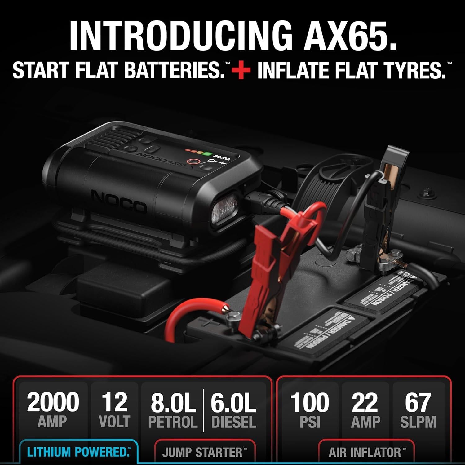 NOCO Boost Air AX65 2000A Jump Starter with Air Compressor Tyre Inflator