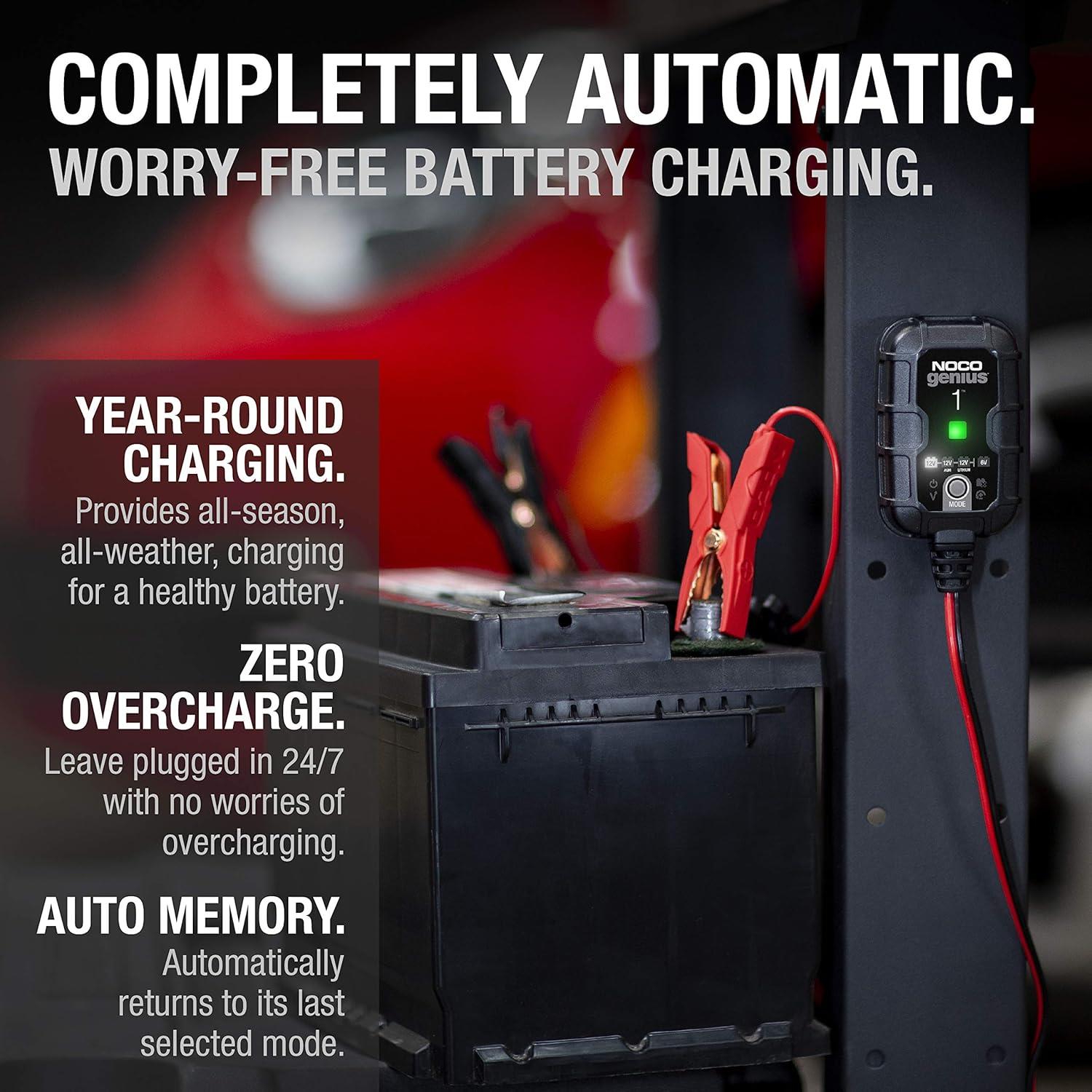 NOCO GENIUS1 1A 6V/12V Smart Battery Charger Trickle Charger & Desulfator
