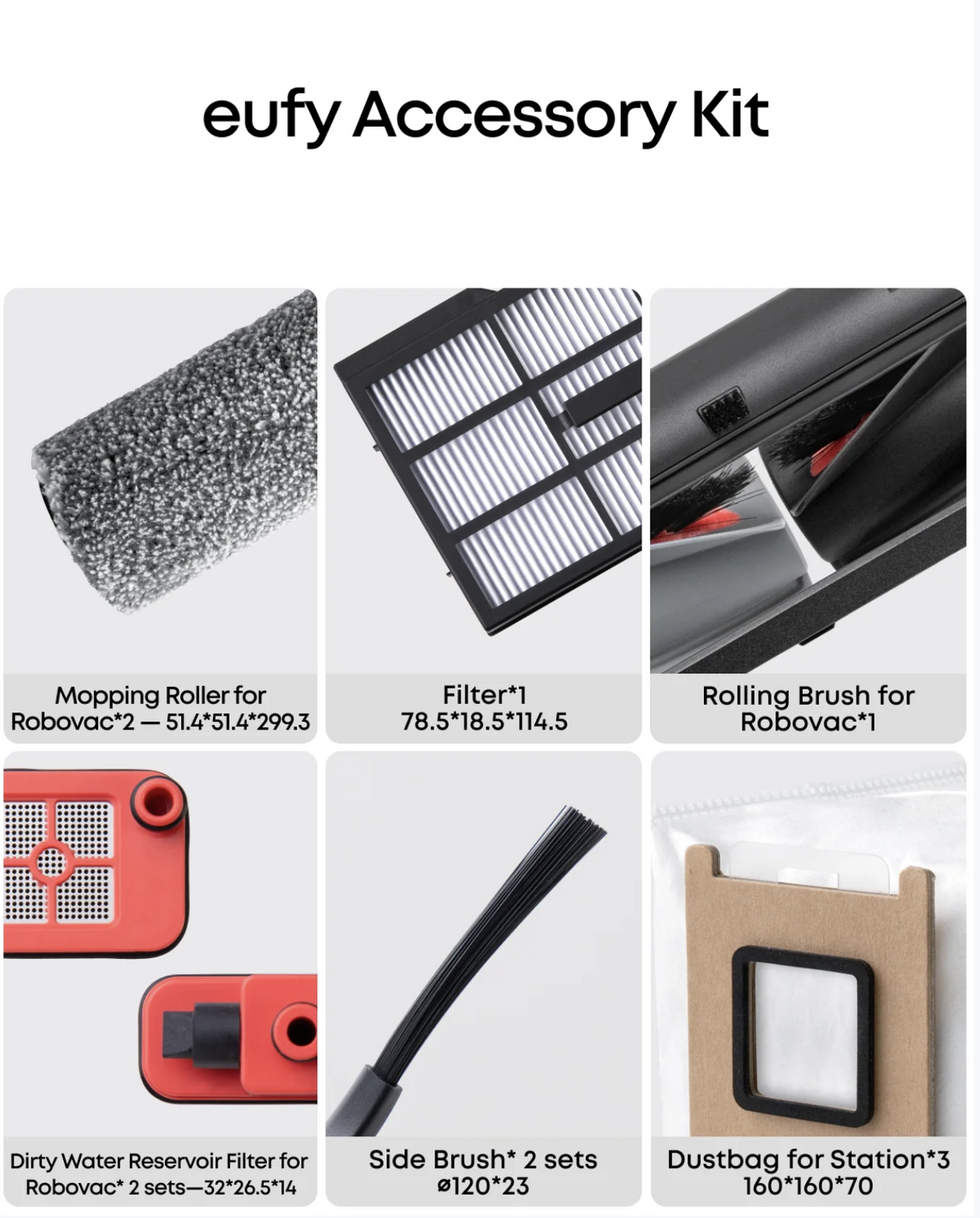 Eufy Omni E25/E28 Accessories Package for Robot Vacuum - T290QAR0
