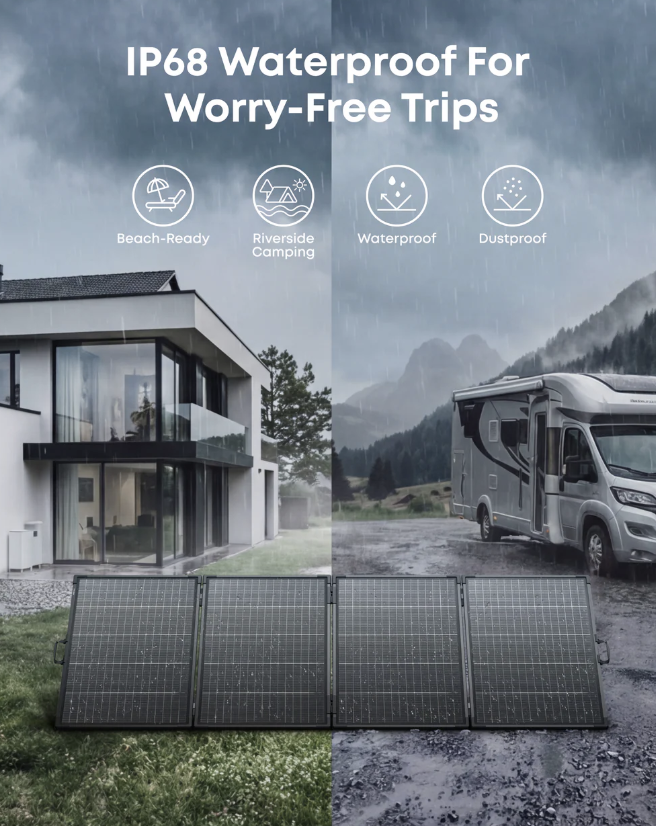 Anker SOLIX PS400 Bifacial Portable Solar Panel IP68 Water-Proof Black - AS340011