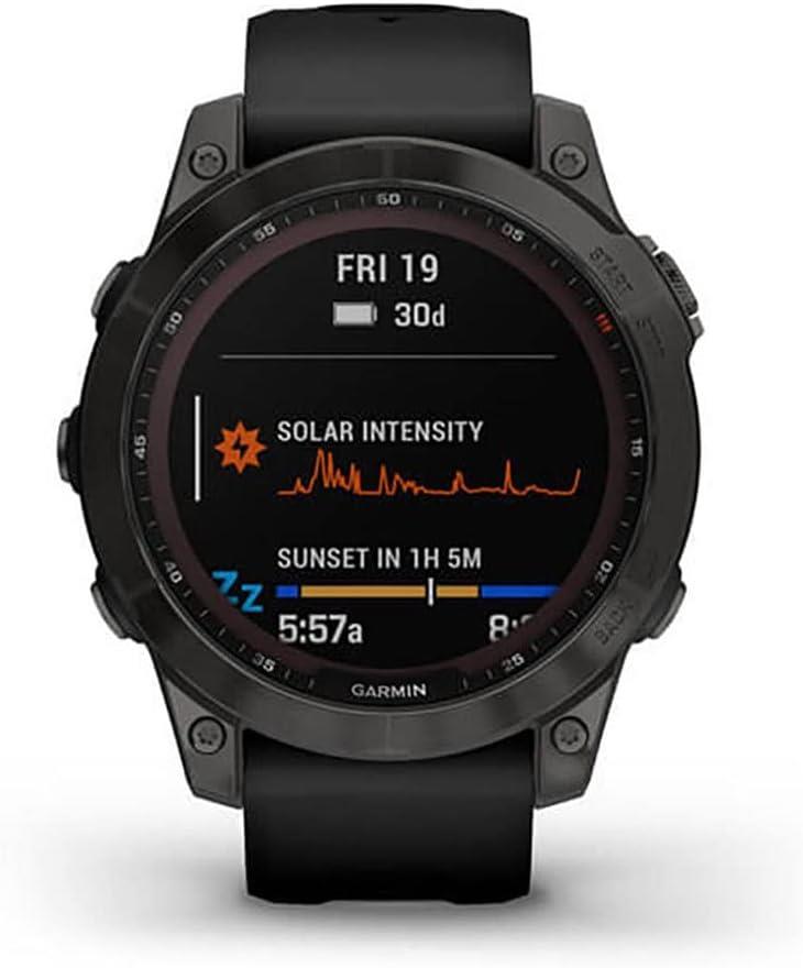 Garmin Fenix 7 Sapphire Solar GPS Sports Watch Carbon DLC Black Refurbished