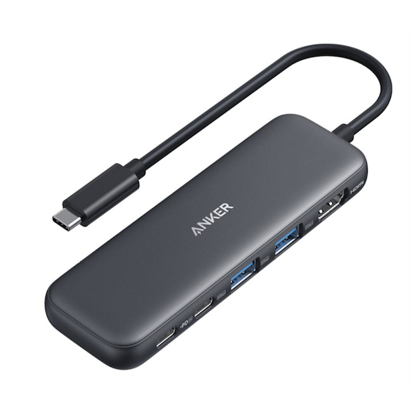 Anker 332 USB-C HUB 5-in-1 Connectivity with Powerful Pass-Through Charging Black - A8355011