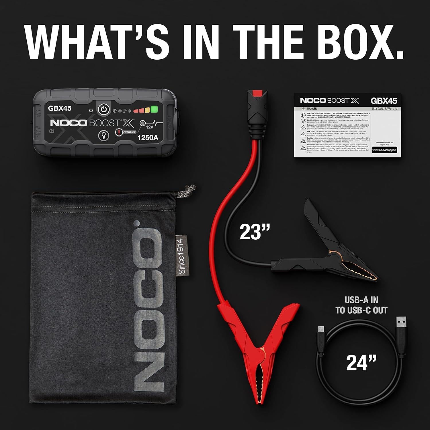 NOCO Boost X GBX45 1250A 12V UltraSafe Portable Lithium Car Jump Starter