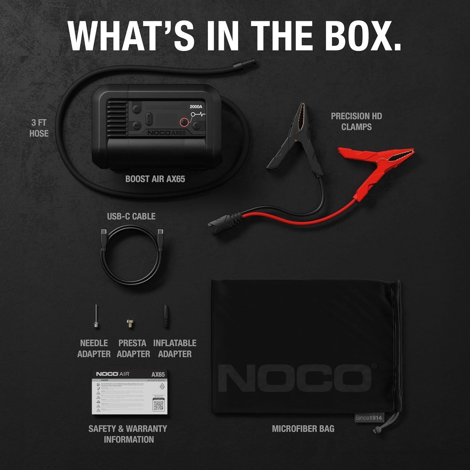 NOCO Boost Air AX65 2000A Jump Starter with Air Compressor Tyre Inflator