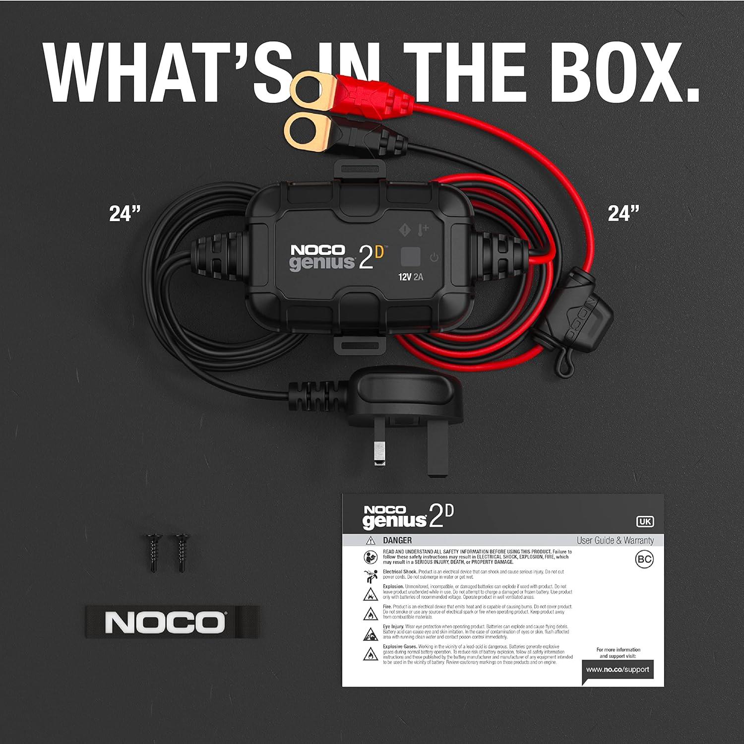 NOCO GENIUS2D Direct Mount Battery Charger Maintainer 2A