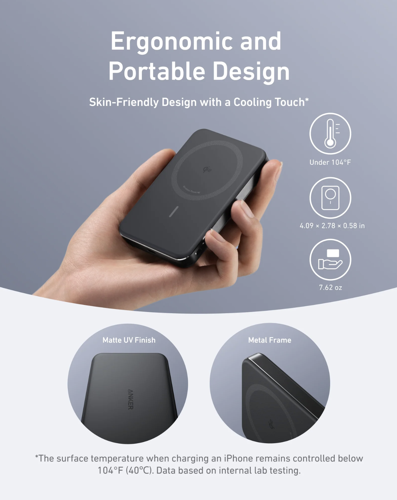 Anker MagGo Power Bank 10K mAh Wireless Fast Charger Ultra-Slim 15W - A1664H11