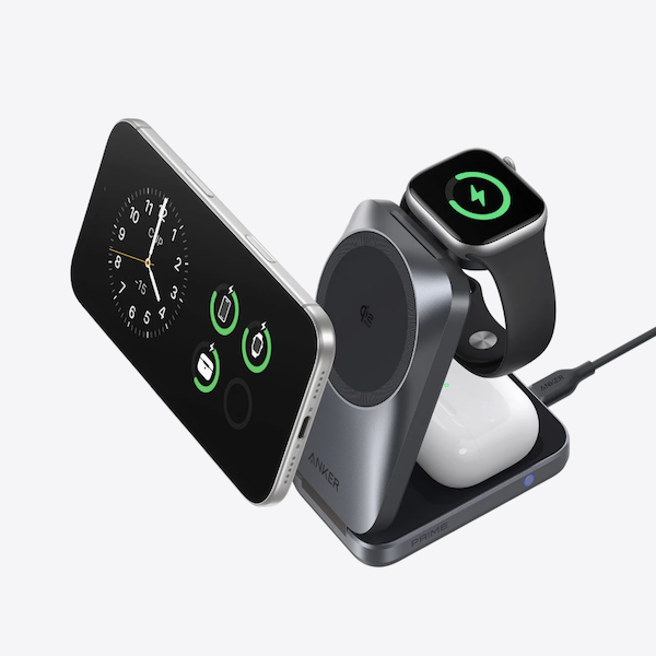 Anker Prime MagGo 3-in-1 Q12 Wireless Ultra Fast Charging Station AirCool Foldable 25W Black - B25N1V11