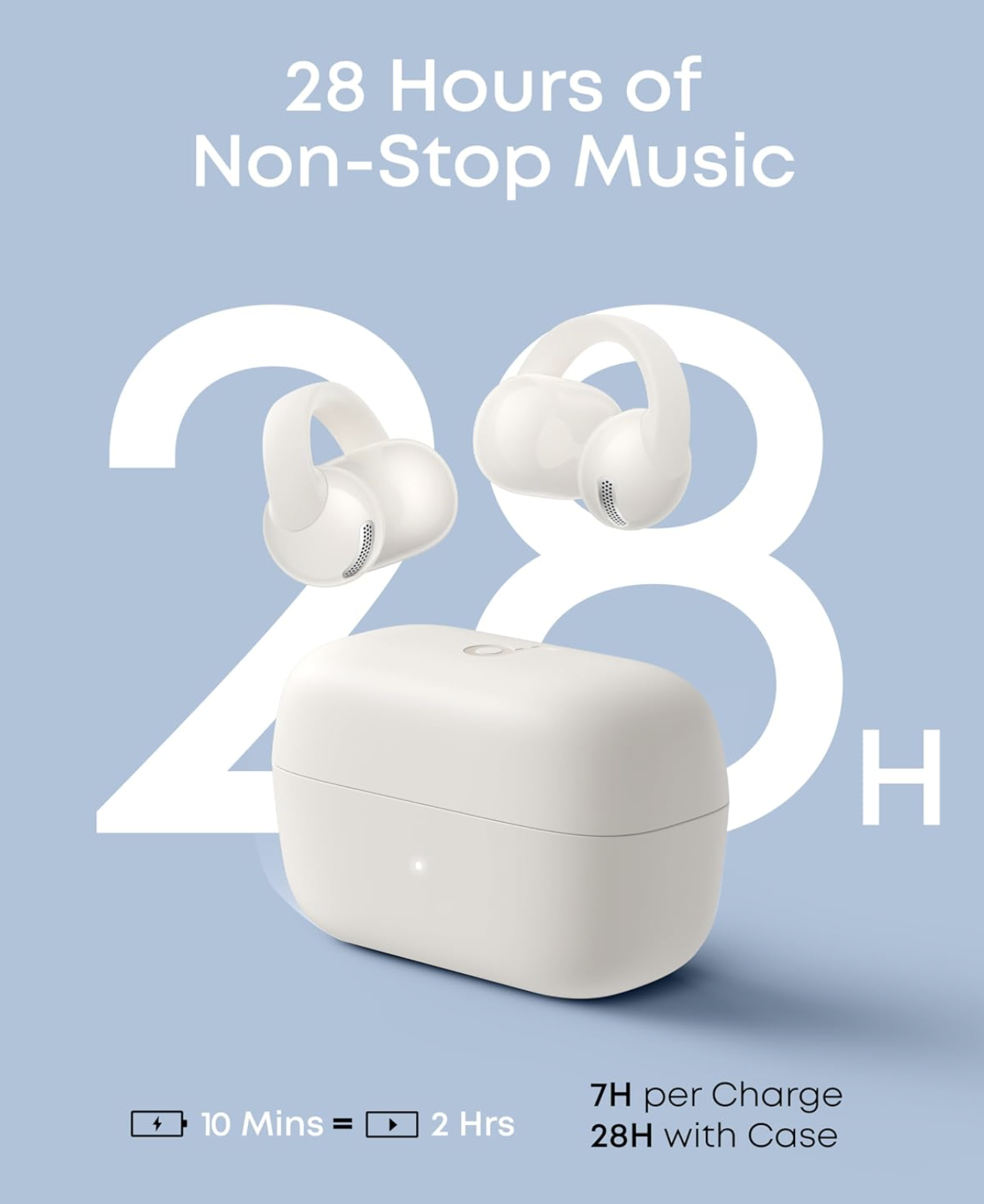 Anker Soundcore C50i Open-Ear Clip-On Earbuds with Adaptive Comfort White - D1101G21
