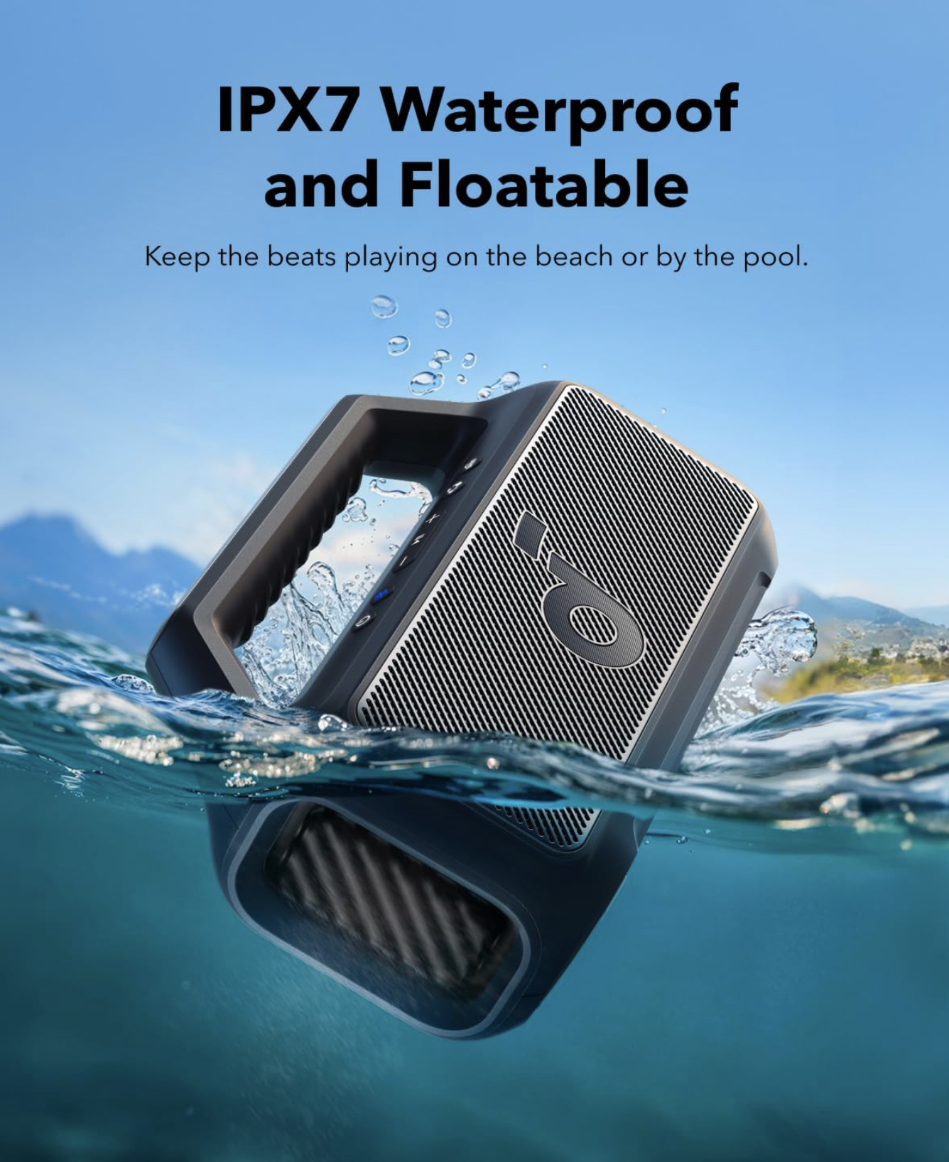 Anker Soundcore Boom 2 SE Portable Outdoor Wireless Speaker is IPX7 Waterproof & Floatable Black - A3148G11