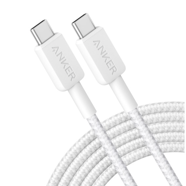 Anker 322 USB-C to USB-C Braided Fast Charging Cable 3M 60W White - A81F7H21-1