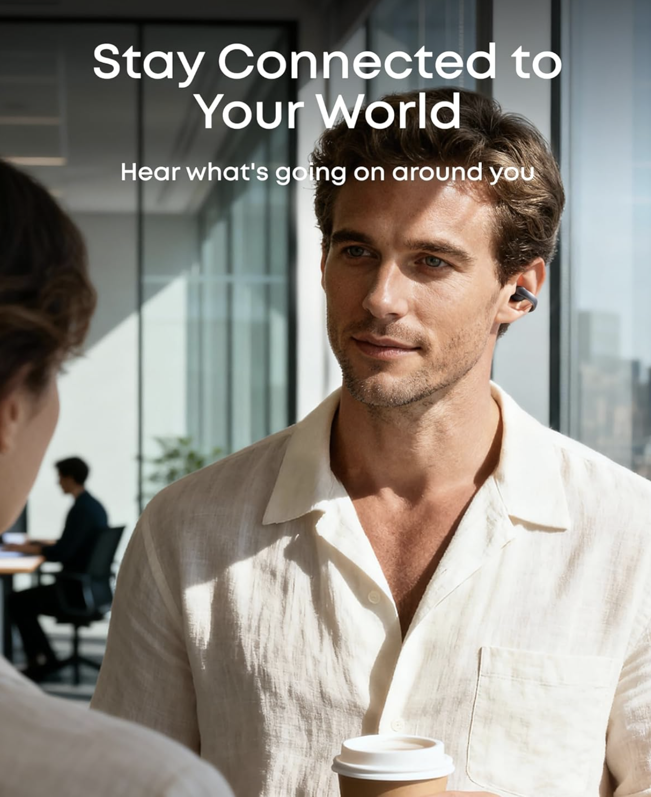 Anker Soundcore Aeroclip Open-Ear Clip-On Earbuds with Adaptive Comfort TWS Black - A3388G11