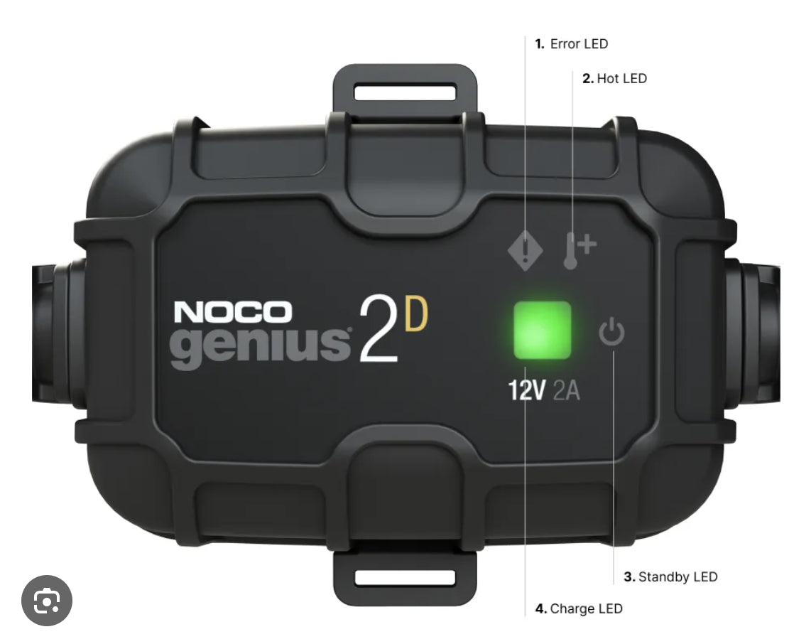 NOCO GENIUS2D Direct Mount Battery Charger Maintainer 2A