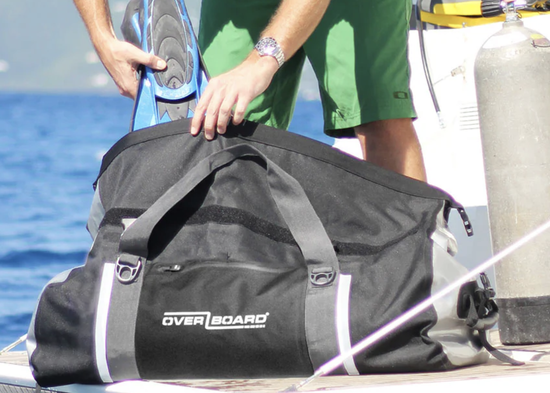 OverBoard 130 Litre Classic Duffel Bag Waterproof Bag Water Sports Outdoors OB1152 - Black