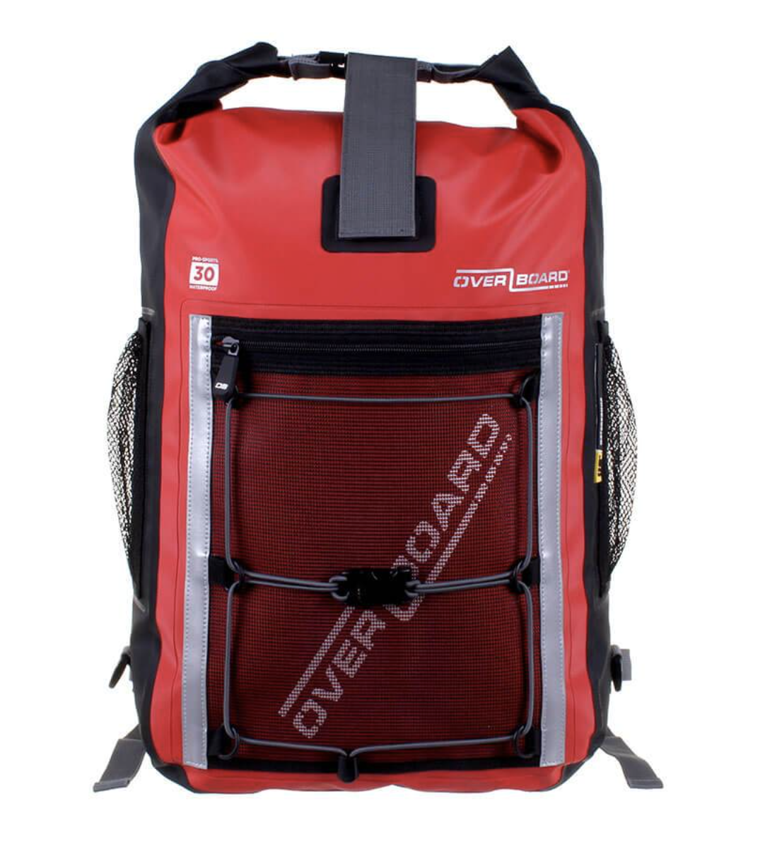 OverBoard 30 Litre Pro Sports Backpack Waterproof Bag Water Sports Outdoors OB1146 - Red