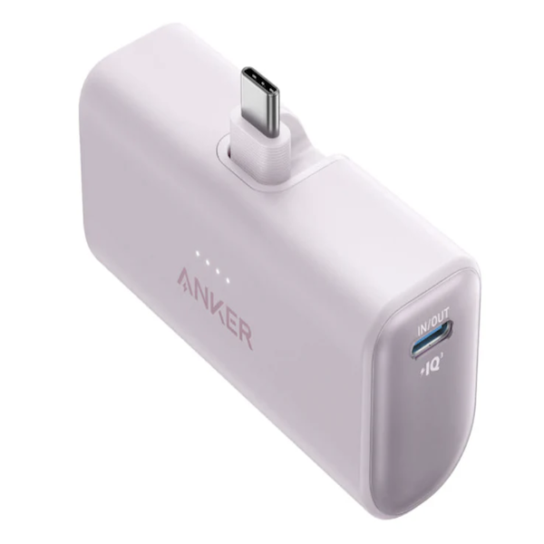 Anker Nano Power Bank 5K mAh with Foldable Built-In USB-C Connector Violet - A16530V1