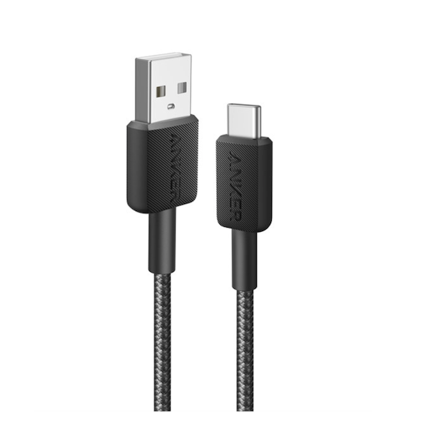 Anker 322 USB-C to USB-C Cable High Speed Charging 3FT Braided Black - A81F5H11