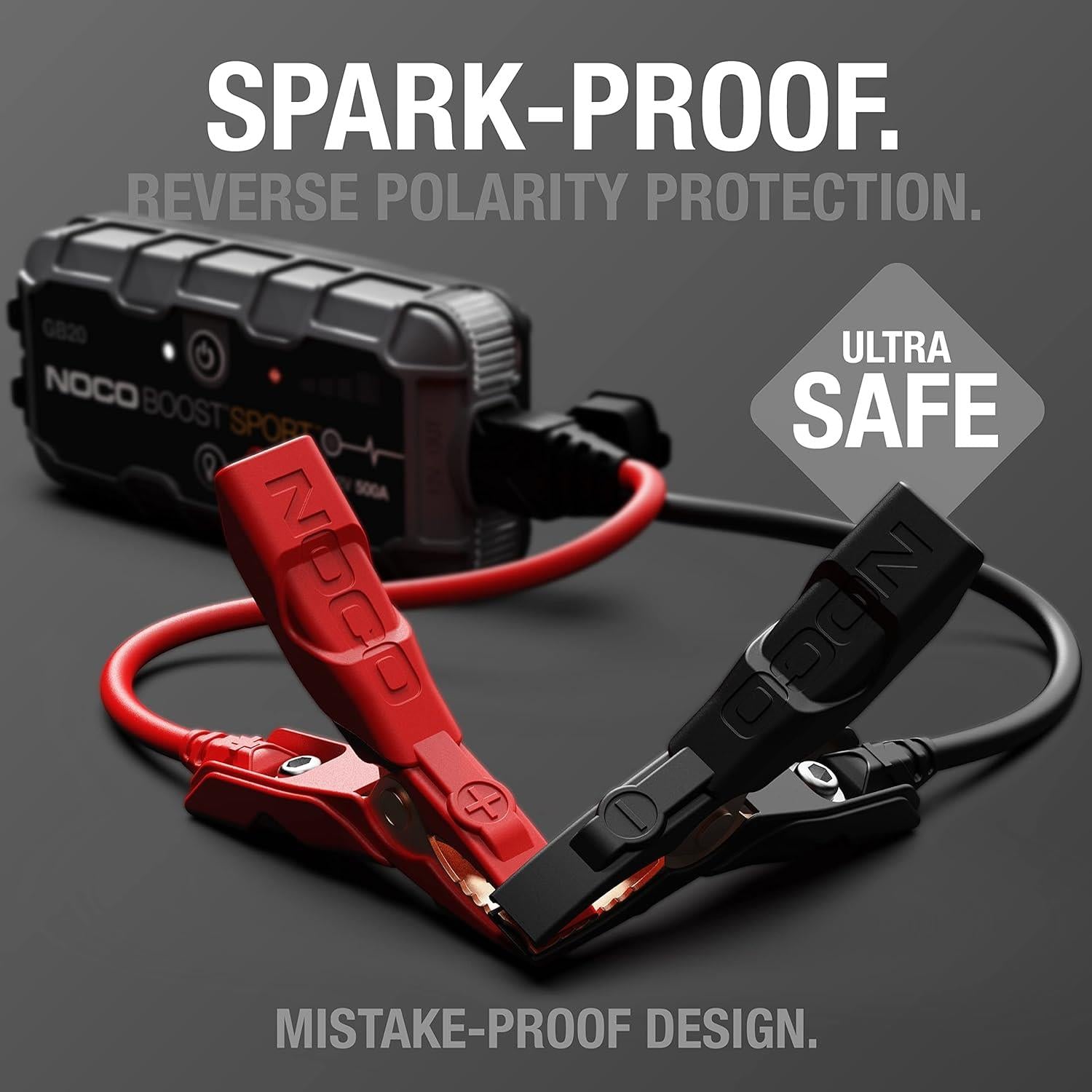 NOCO Boost Sport GB20 500A UltraSafe Car Jump Starter Power Pack Jump Leads