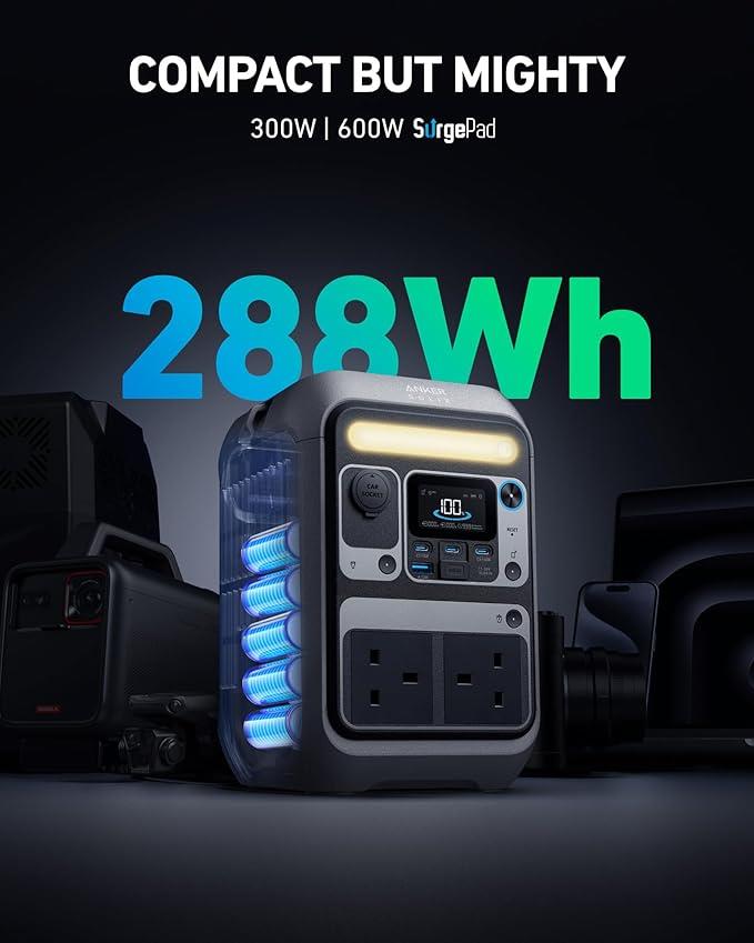 Anker SOLIX C300X Portable Battery Power Station 288Wh 300w - A1723211