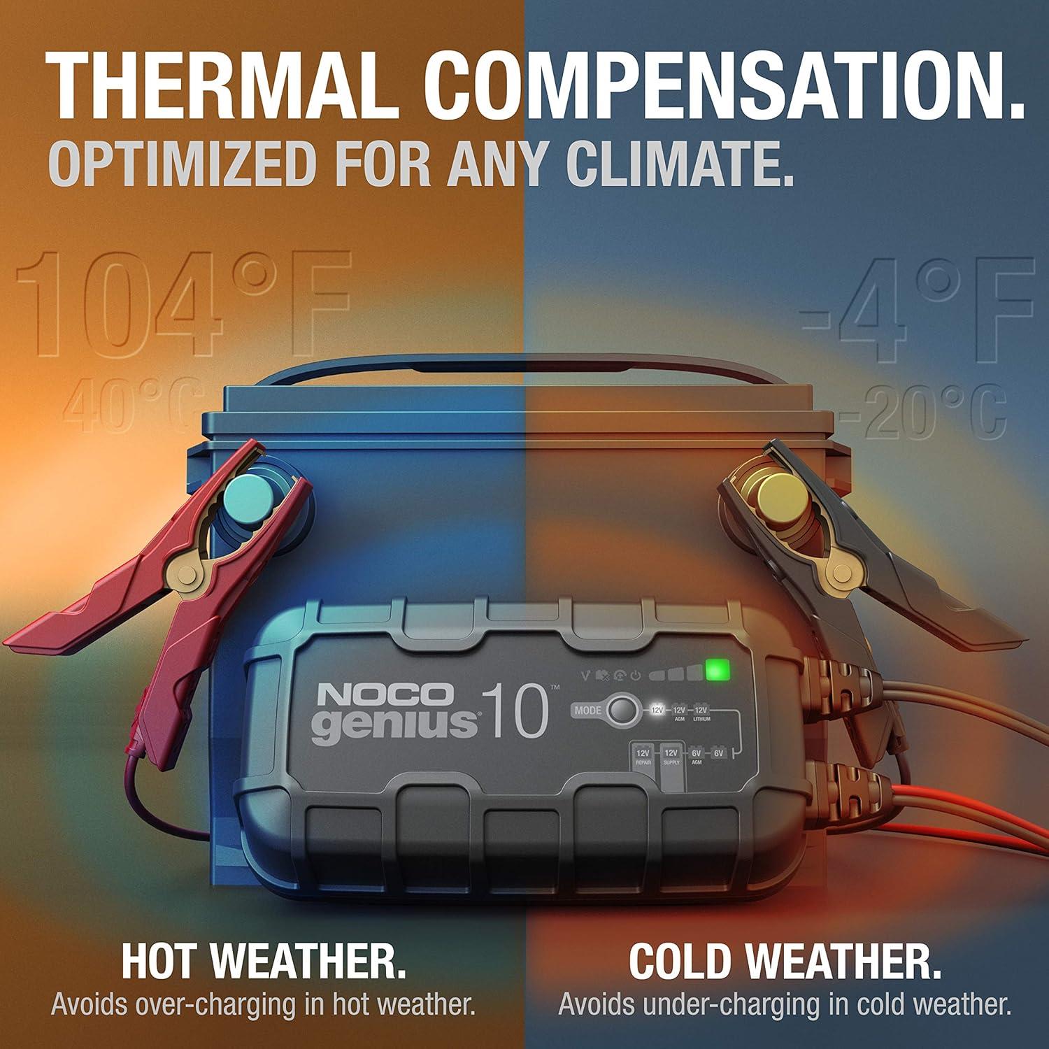 NOCO GENIUS10 Smart Battery Charger Trickle Charger & Desulfator