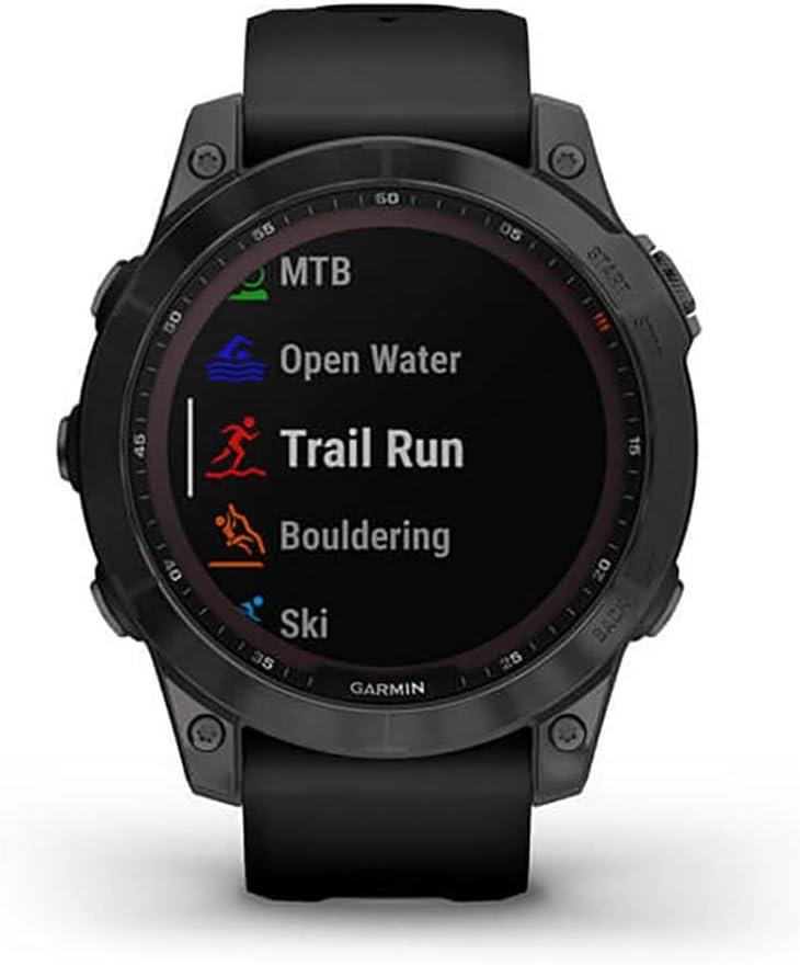Garmin Fenix 7 Sapphire Solar GPS Sports Watch Carbon DLC Black Refurbished