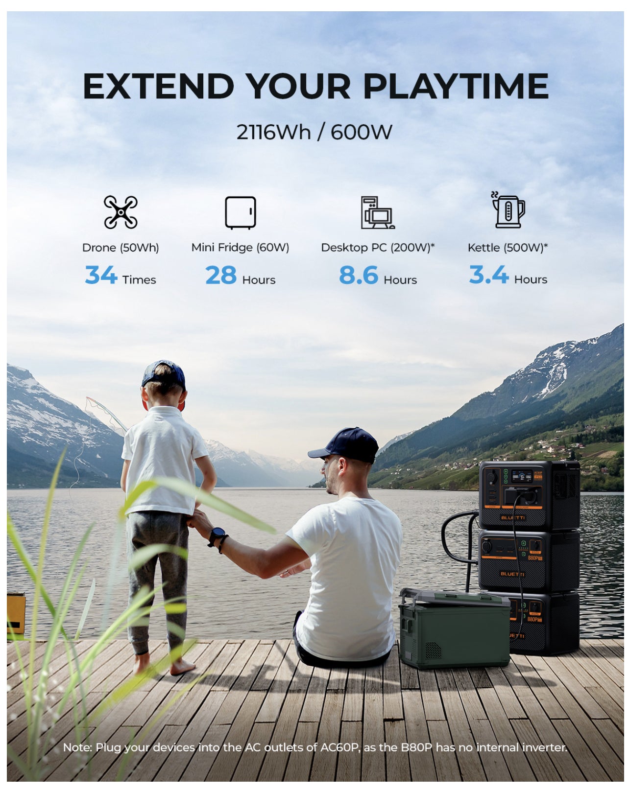 Bluetti B80P Expansion Battery And Standalone Power Station 806Wh