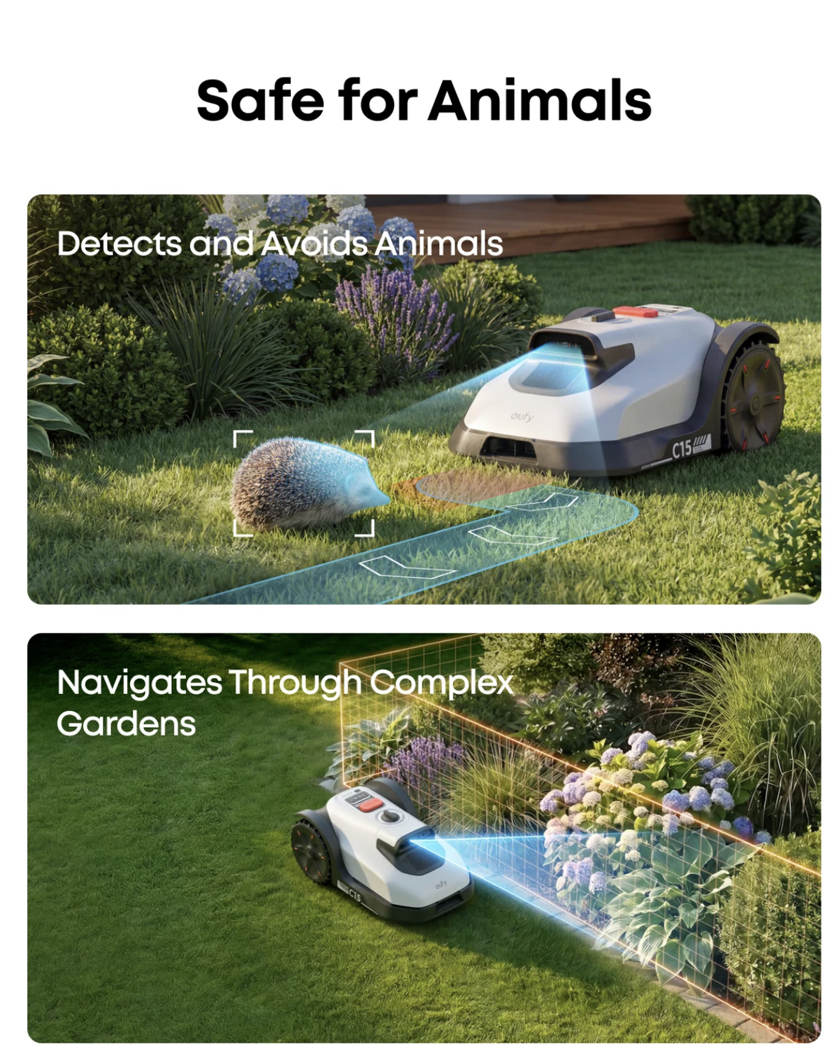 Eufy C15 Robot Lawn Mower Complete Coverage with Accurate Obstacle Avoidance - T280BVA1
