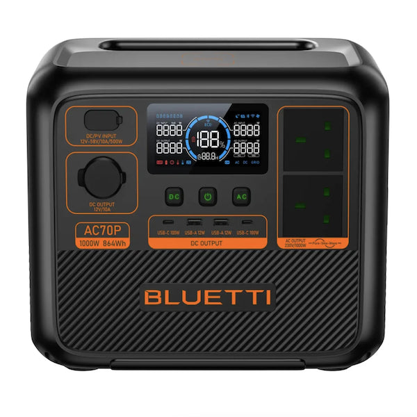 Bluetti AC70P Portable Battery Power Station Premium 864Wh 1000w LiFePO4