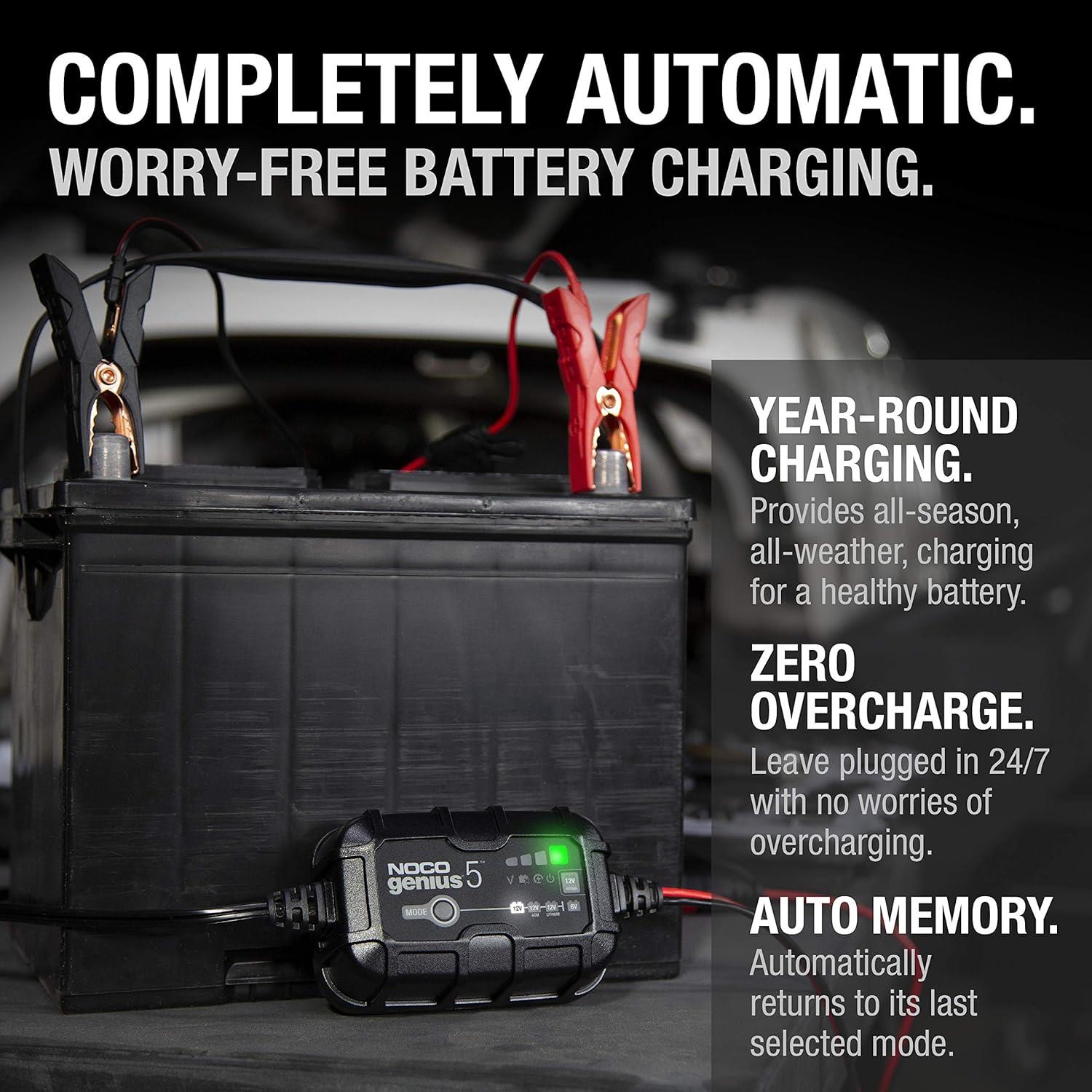 NOCO GENIUS5 5A 6V/12V Smart Battery Charger Trickle Charger & Desulfator