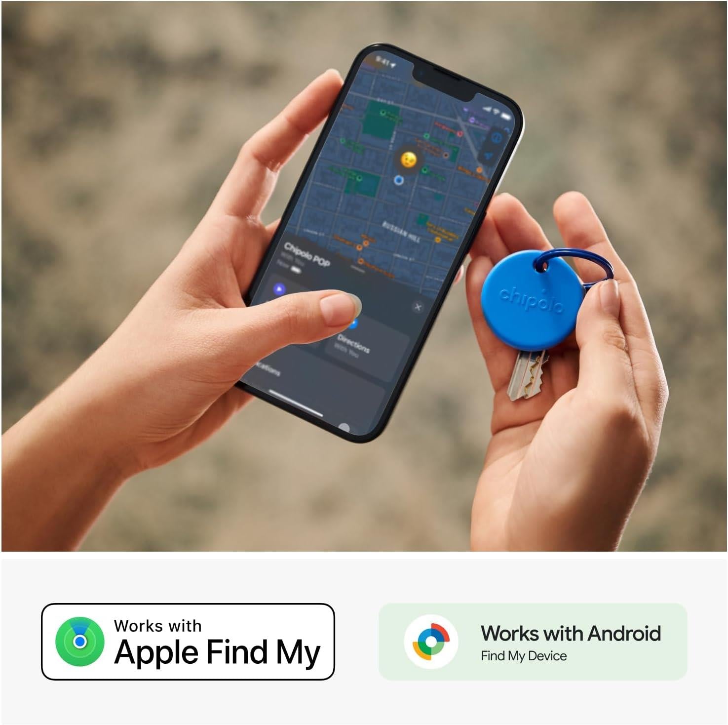 Chipolo POP Finder Location Tracker For Find My Device Pack Of 4 Red Blue