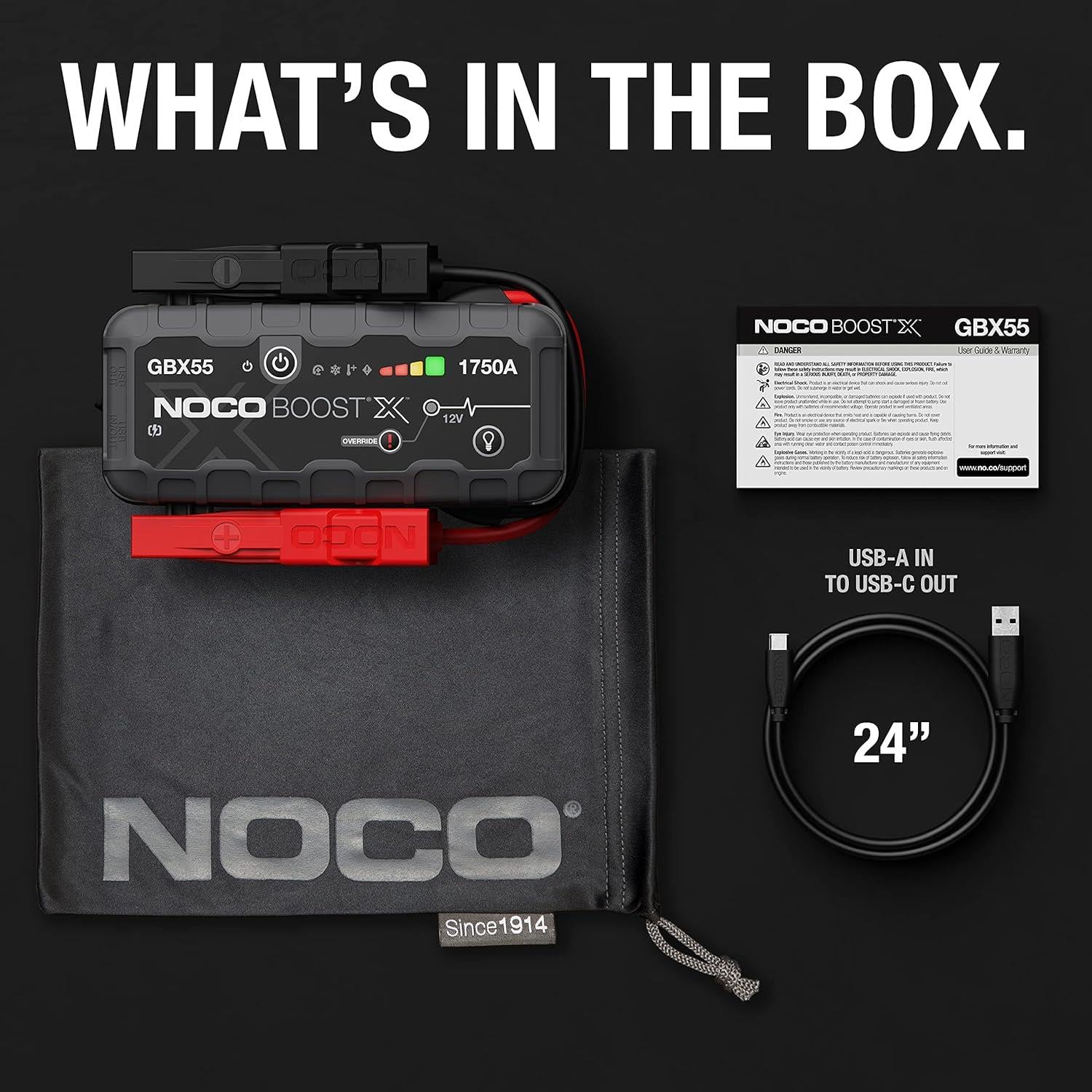 NOCO Boost X GBX55 12V UltraSafe Portable Lithium Car Jump Starter Booster