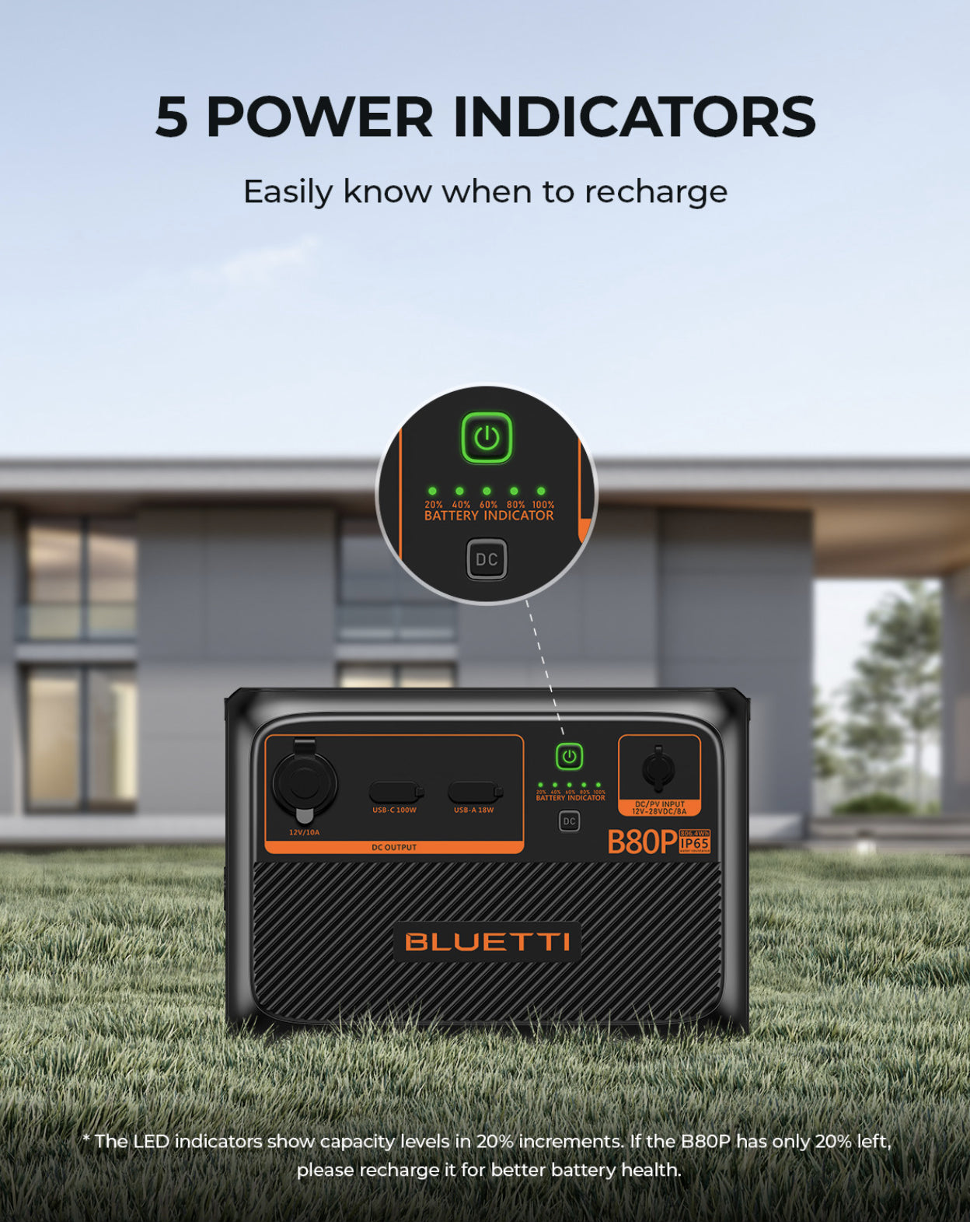 Bluetti B80P Expansion Battery And Standalone Power Station 806Wh