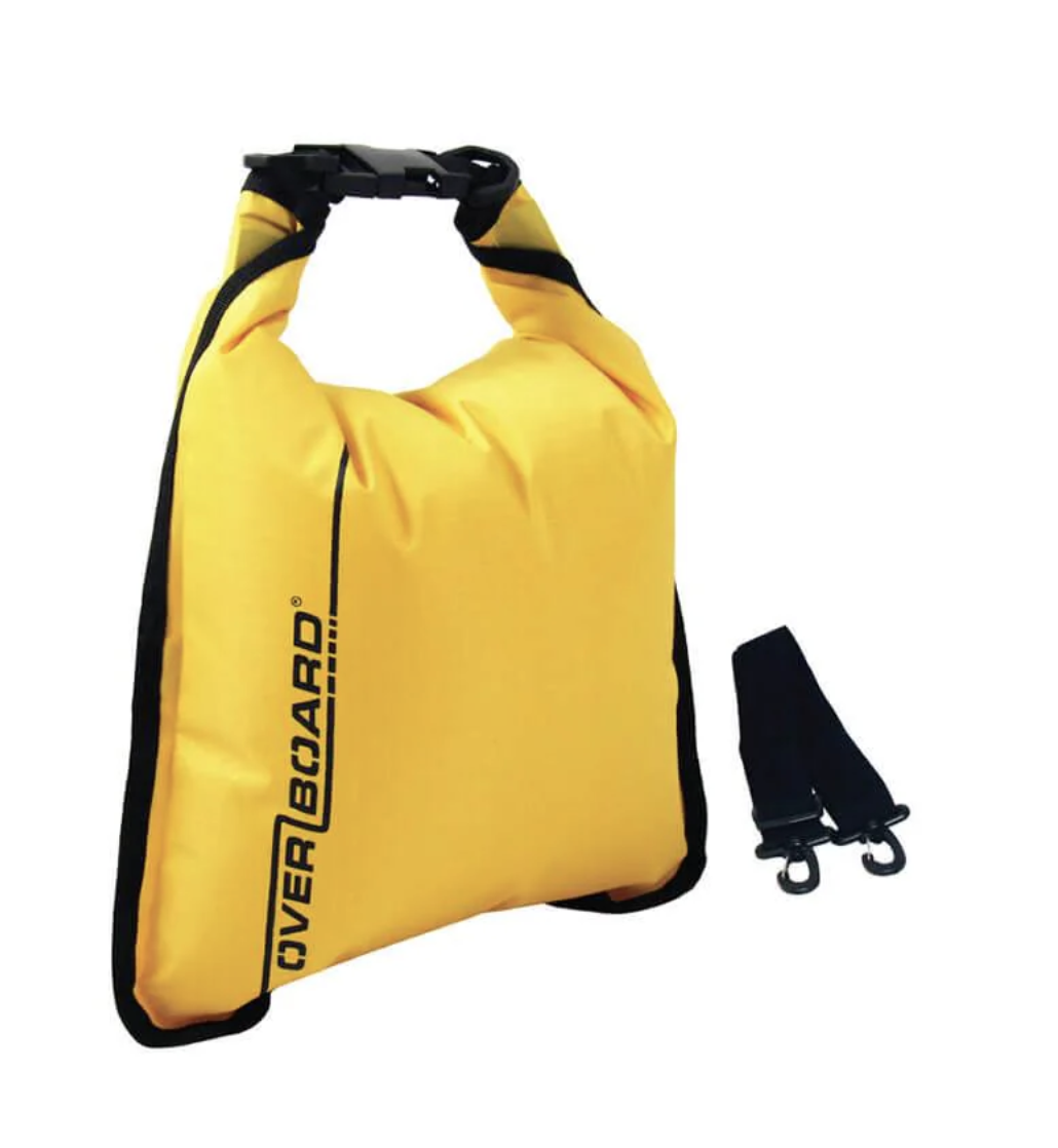 OverBoard 5 Litre Dry Flat Waterproof Bag Water Sports Outdoors OB1002 - Yellow