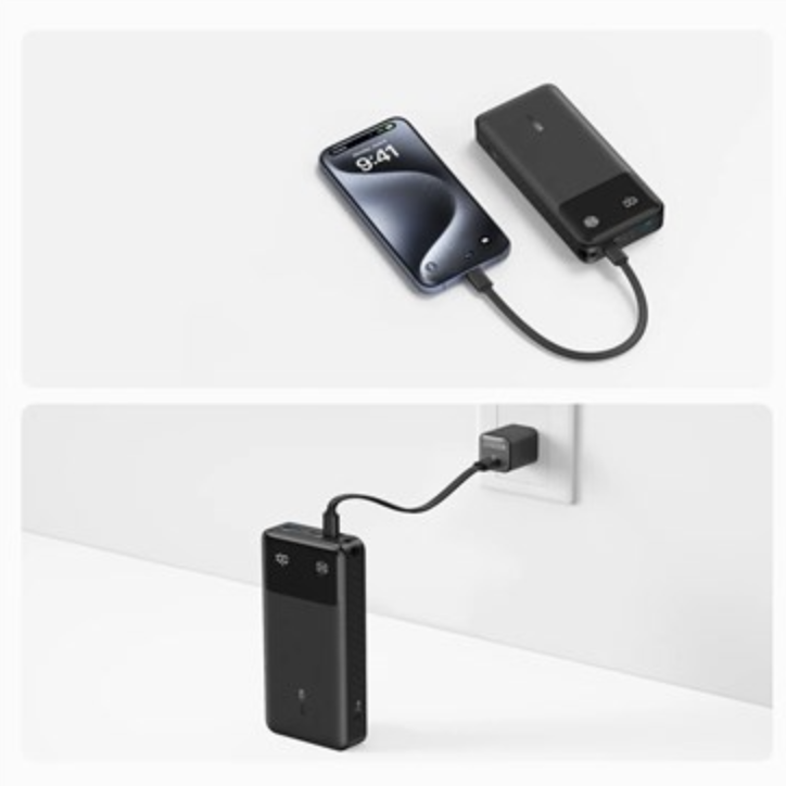 Anker Powercore Power Bank Portable 20K 30W Two Way Fast Charging with Built-In USBC Cable - A1384H11
