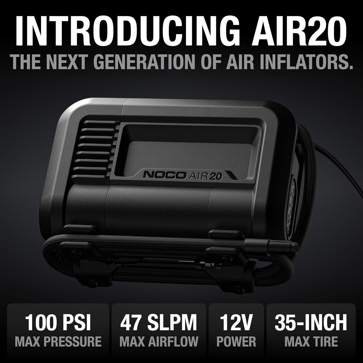 NOCO AIR20 UltraFast Tyre Inflator Portable Air Compressor And Air Pump 20A 12V