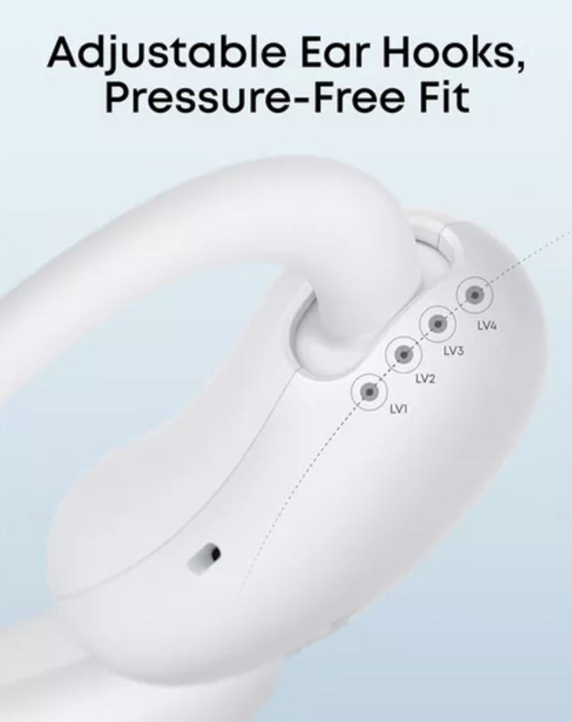 Anker Soundcore Aerofit 2 Adjustable Open-Ear Headphones with Instant AI Translation White - A3874G21