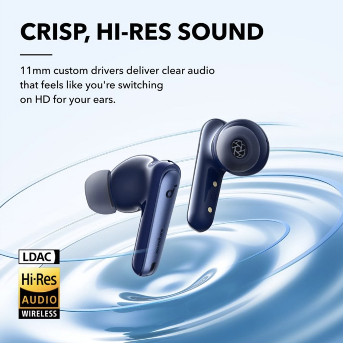Anker Soundcore Liberty 4 Noise Cancelling Earbuds Hi-Res Sound IPX4 Water-Resistant Blue - A3947G31