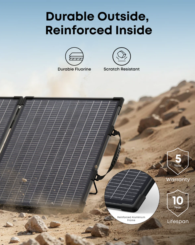 Anker SOLIX PS100 Bifacial Portable Solar Panel IP68 Water-Resistant Black - AS310011