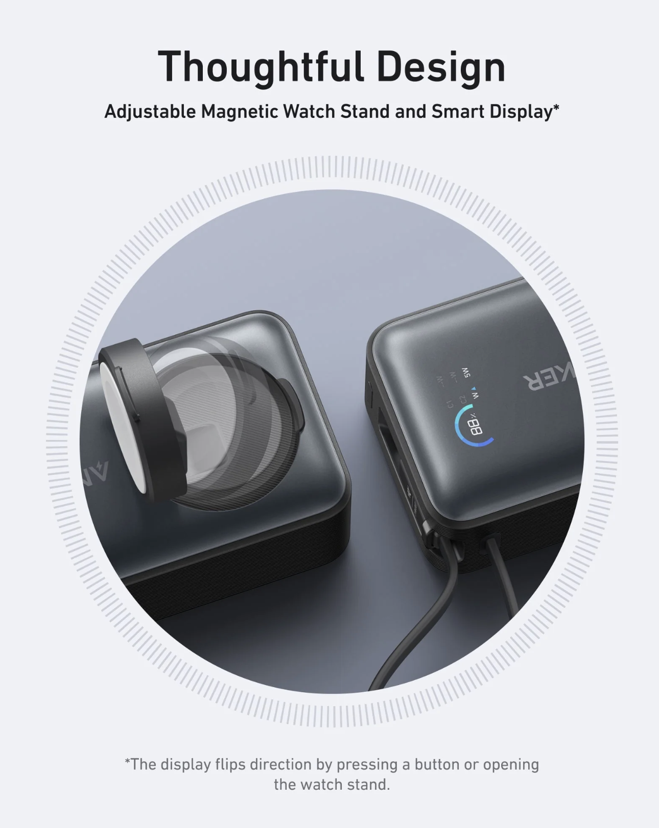 Anker MagGo 10K mAh Power Bank 35W for Apple Watch Wireless & USB C Black - A1657H11