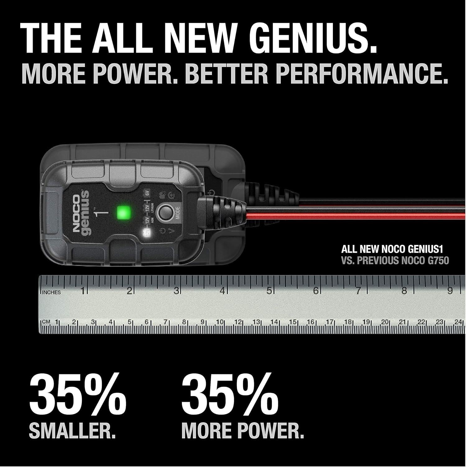NOCO GENIUS1 1A 6V/12V Smart Battery Charger Trickle Charger & Desulfator