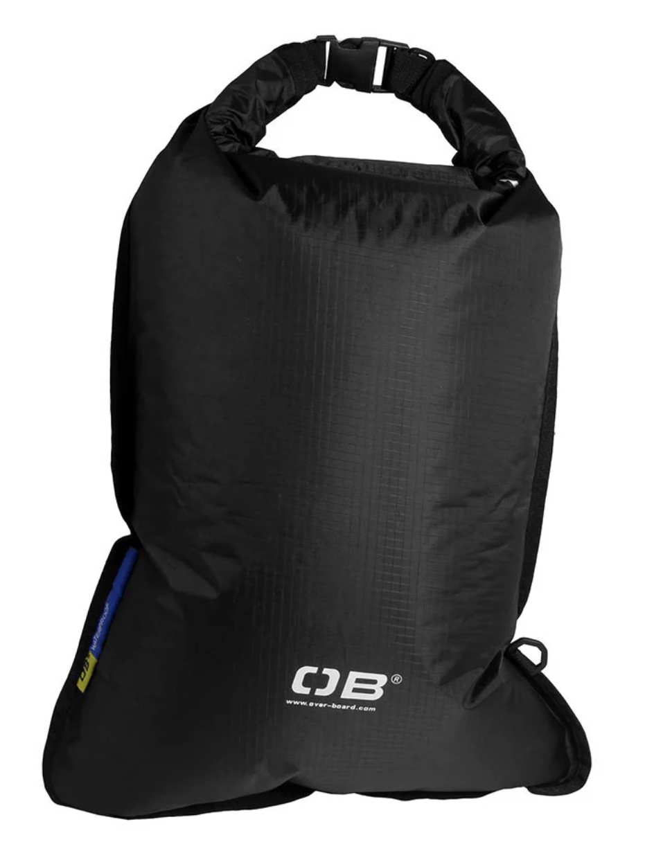 OverBoard 30 Litre Dry Flat Waterproof Bag Water Sports Outdoors OB1026 - Black